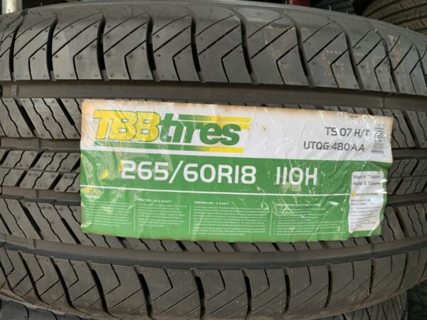 Lốp TBB 265/60R18 110H TS-07 H/T đặt nằm - tem thông số và mặt gai