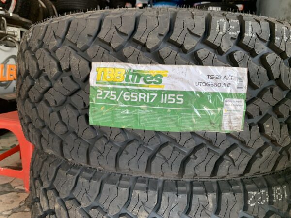 Lốp TBB 275/65R17 115S TS-37 A/T mặt nằm Lốp TBB 275/65R17 115S TS-37 A/T đặt nằm - tem thông số và mặt gai